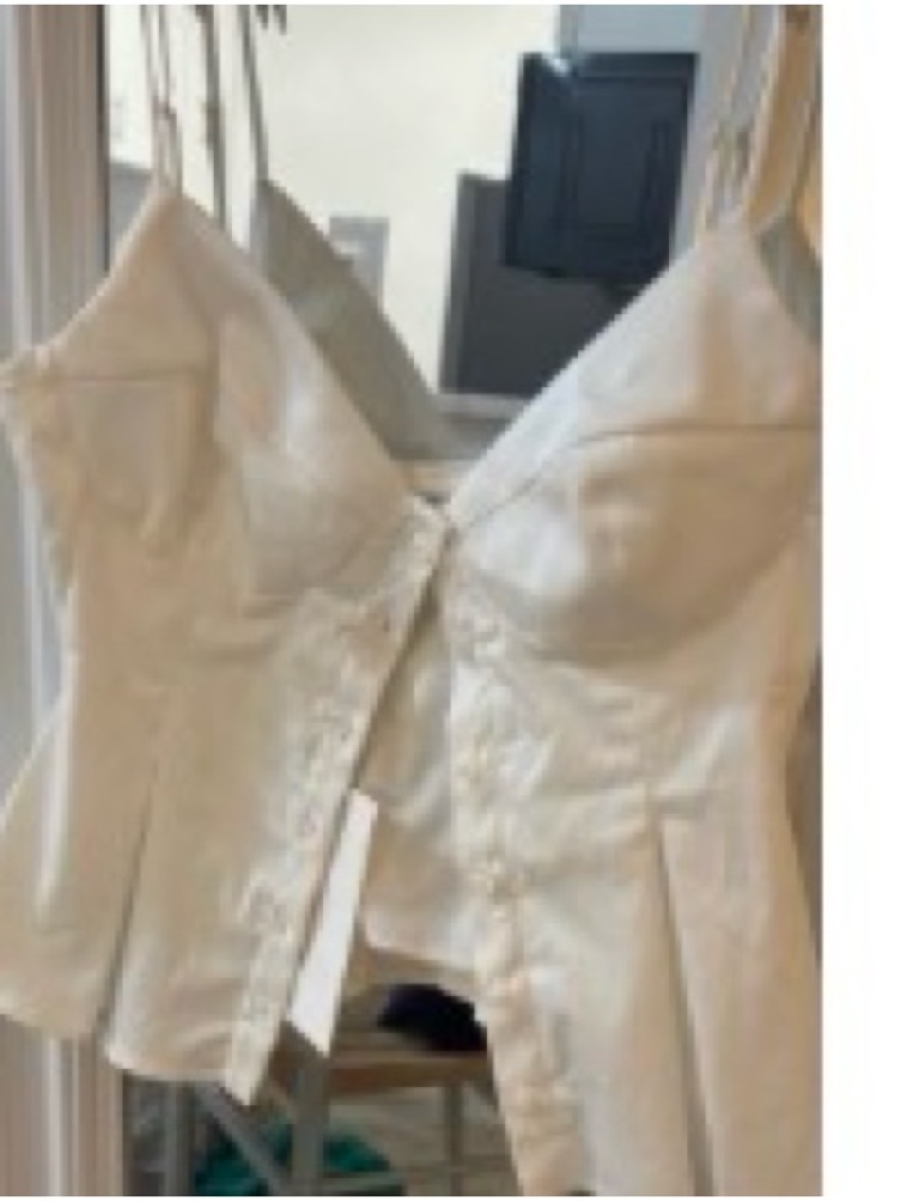 Zara Cream Corset-Style Button Front Camisole